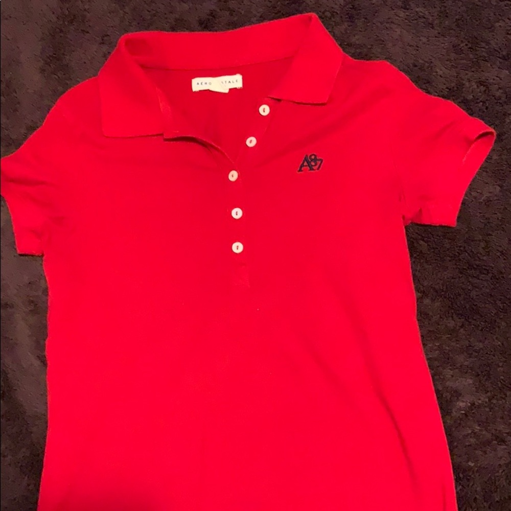 AEROPOSTALE red collar shirt